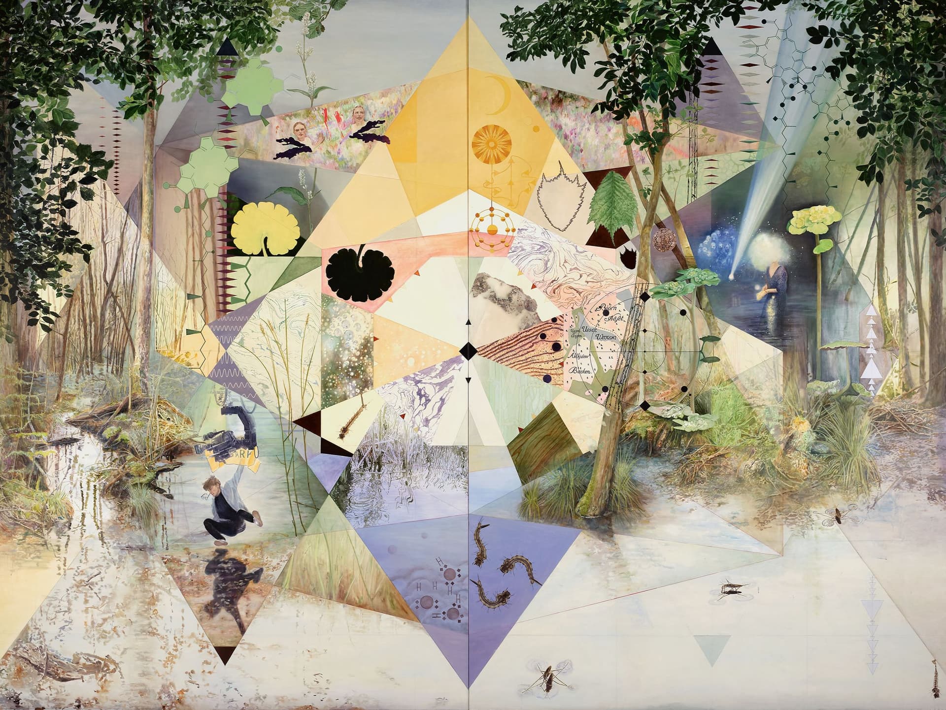 Verk: Christine Ödlund, Fyra dimensioner av ett träsk, 2023. Firestorm Foundation